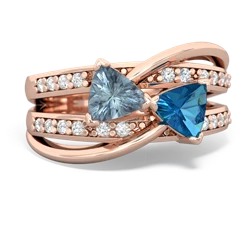 Aquamarine Bowtie 14K Rose Gold ring R2360