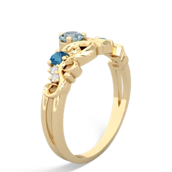 Aquamarine Crown Keepsake 14K Yellow Gold ring R5740