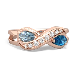 Aquamarine Diamond Infinity 14K Rose Gold ring R5390