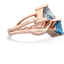 Aquamarine Split Band Swirl 14K Rose Gold ring R2341