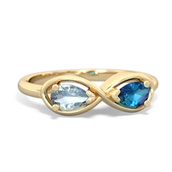 Aquamarine Infinity 14K Yellow Gold ring R5050