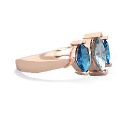 Aquamarine Three Peeks 14K Rose Gold ring R2433