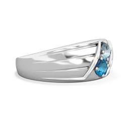 Aquamarine Men's Streamline 14K White Gold ring R0460