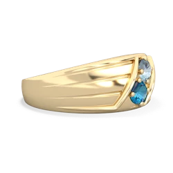 Aquamarine Men's Streamline 14K Yellow Gold ring R0460