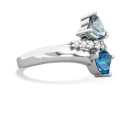 Aquamarine Heart To Heart 14K White Gold ring R2064