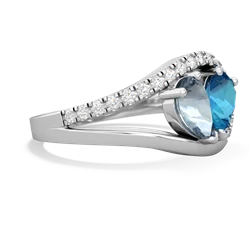 Aquamarine Nestled Heart Keepsake 14K White Gold ring R5650