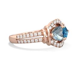 Aquamarine Art-Deco Keepsake 14K Rose Gold ring R5630
