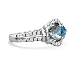 Aquamarine Art-Deco Keepsake 14K White Gold ring R5630