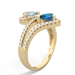 Aquamarine Diamond Dazzler 14K Yellow Gold ring R3000