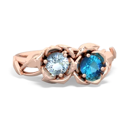 Aquamarine Rose Garden 14K Rose Gold ring R5510