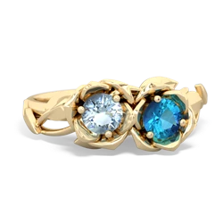 Aquamarine Rose Garden 14K Yellow Gold ring R5510