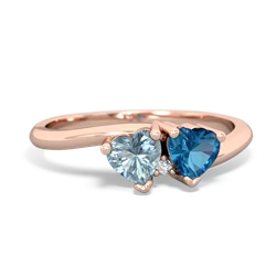 Aquamarine Sweethearts 14K Rose Gold ring R5260