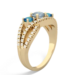 Aquamarine Three Stone Aurora 14K Yellow Gold ring R3080