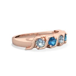 Aquamarine Anniversary Band 14K Rose Gold ring R2089