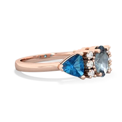 Aquamarine Antique Style Three Stone 14K Rose Gold ring R2186