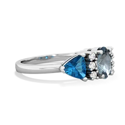 Aquamarine Antique Style Three Stone 14K White Gold ring R2186