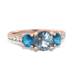 Aquamarine Pave Trellis 14K Rose Gold ring R5500