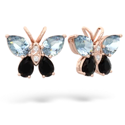 Aquamarine Butterfly 14K Rose Gold earrings E2215