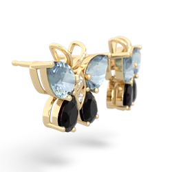 Aquamarine Butterfly 14K Yellow Gold earrings E2215