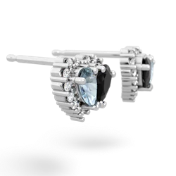 Aquamarine Halo 14K White Gold earrings E7008