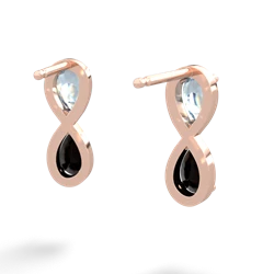 Aquamarine Infinity 14K Rose Gold earrings E5050