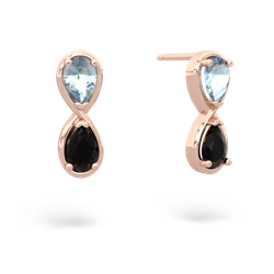 Aquamarine Infinity 14K Rose Gold earrings E5050