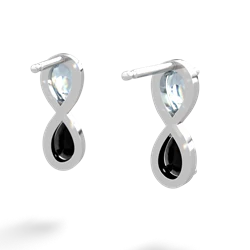 Aquamarine Infinity 14K White Gold earrings E5050