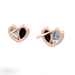 Aquamarine 'Our Heart' 14K Rose Gold earrings E5072