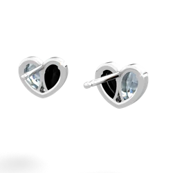 Aquamarine 'Our Heart' 14K White Gold earrings E5072