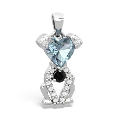 Aquamarine Puppy Love 14K White Gold pendant P5800