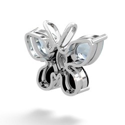 Aquamarine Butterfly 14K White Gold pendant P2215