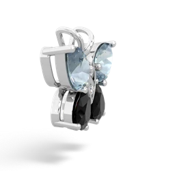 Aquamarine Butterfly 14K White Gold pendant P2215