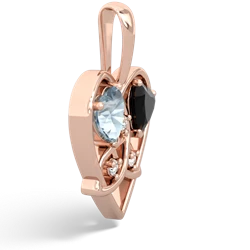 Aquamarine Celtic Trinity Heart 14K Rose Gold pendant P5331