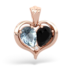 Aquamarine Two Become One 14K Rose Gold pendant P5330