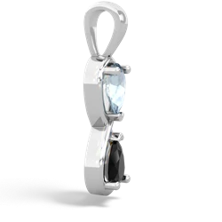 Aquamarine Infinity 14K White Gold pendant P5050