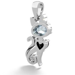 Aquamarine Kitten 14K White Gold pendant P5780