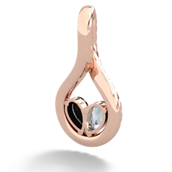 Aquamarine Pave Twist 'One Heart' 14K Rose Gold pendant P5360