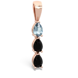 Aquamarine Dew Drops 14K Rose Gold pendant P2251