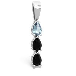 Aquamarine Dew Drops 14K White Gold pendant P2251