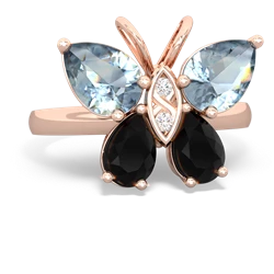 Aquamarine Butterfly 14K Rose Gold ring R2215