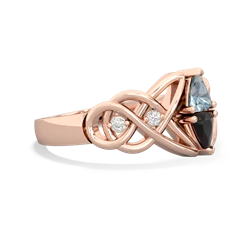 Aquamarine Keepsake Celtic Knot 14K Rose Gold ring R5300