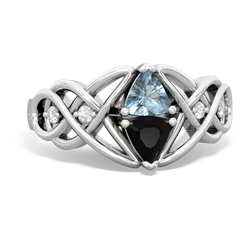 Aquamarine Keepsake Celtic Knot 14K White Gold ring R5300