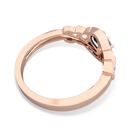 Aquamarine Celtic Love Knot 14K Rose Gold ring R5420