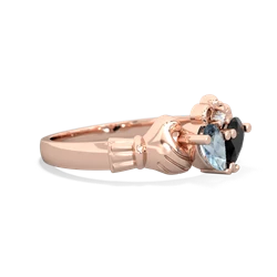 Aquamarine 'Our Heart' Claddagh 14K Rose Gold ring R2388