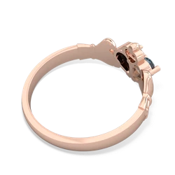 Aquamarine 'Our Heart' Claddagh 14K Rose Gold ring R2388