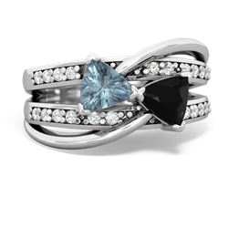 Aquamarine Bowtie 14K White Gold ring R2360