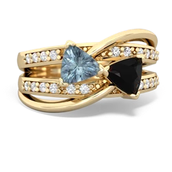 Aquamarine Bowtie 14K Yellow Gold ring R2360