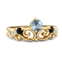 Aquamarine Crown Keepsake 14K Yellow Gold ring R5740