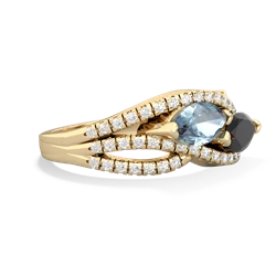 Aquamarine Diamond Rivers 14K Yellow Gold ring R3070