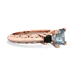 Aquamarine Eternal Embrace Engagement 14K Rose Gold ring C2001